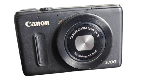 Canon PowerShot S100 – Czarny aparat cyfrowy | 12 MP | 5x Zoom | GPS | Digicam